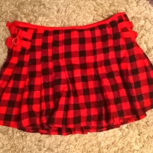 Aerie red plaid skirt